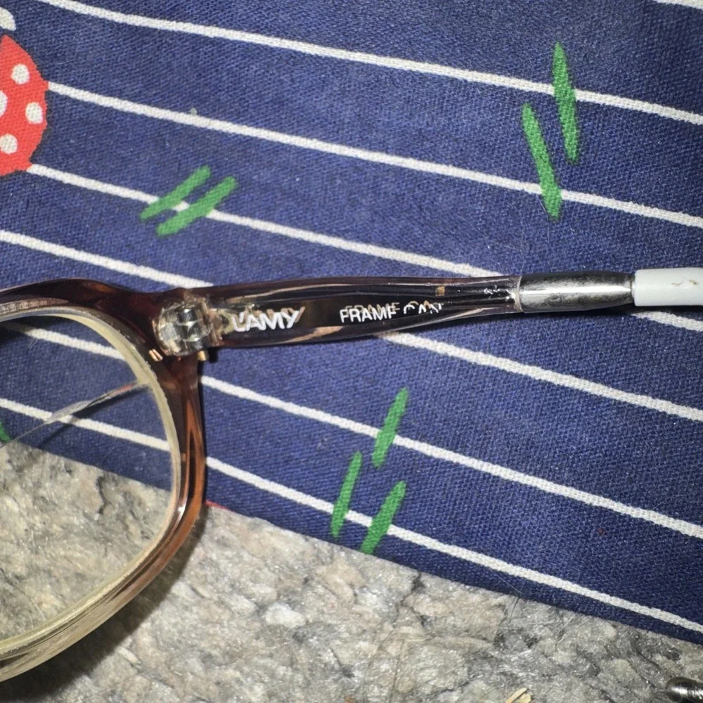 Vtg L'Amy Eyeglass Frames Germany Rose Brown Retro Clear 40 10 2014 Retro Prop